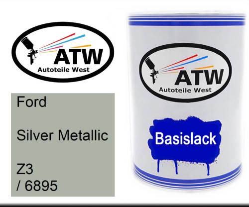 Ford, Silver Metallic, Z3 / 6895: 500ml Lackdose, von ATW Autoteile West.